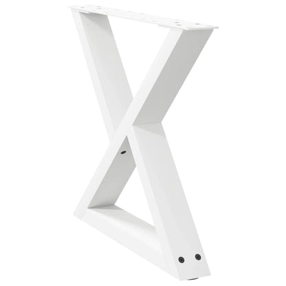 vidaXL Couchtischbeine 2 Stk. Weiß 50x(42-43,3) cm Stahl