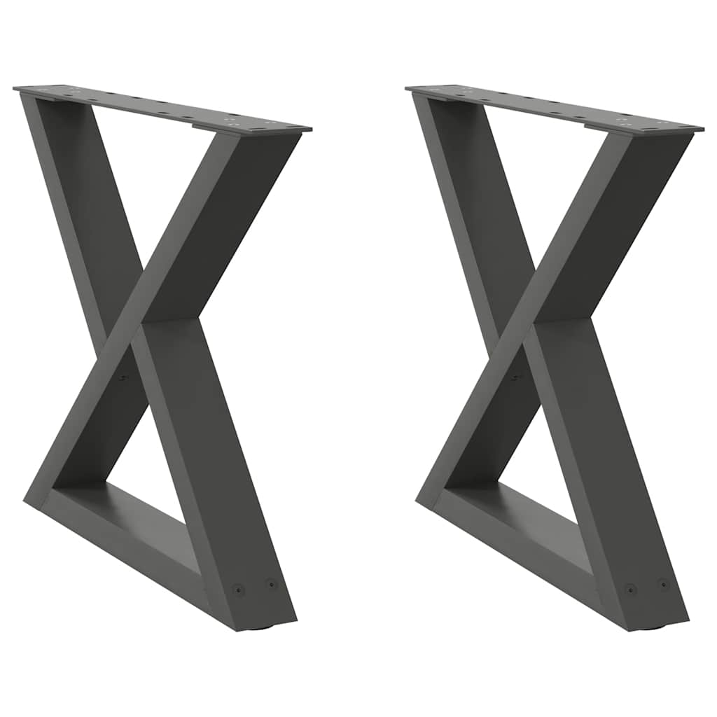 vidaXL Couchtischbeine 2 Stk. Anthrazit 50x(42-43,3) cm Stahl