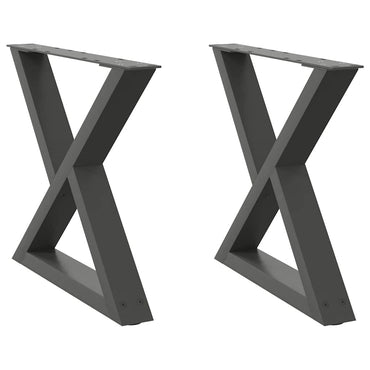 vidaXL Couchtischbeine 2 Stk. Anthrazit 50x(42-43,3) cm Stahl