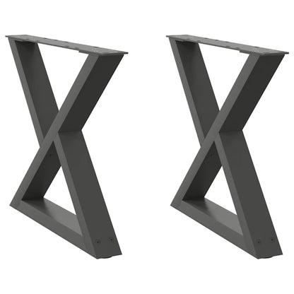 vidaXL Couchtischbeine 2 Stk. Anthrazit 50x(42-43,3) cm Stahl