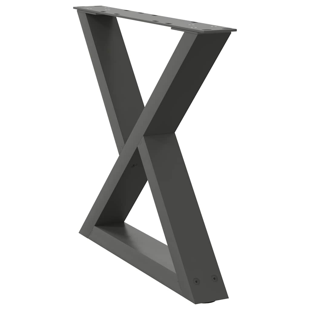 vidaXL Couchtischbeine 2 Stk. Anthrazit 50x(42-43,3) cm Stahl