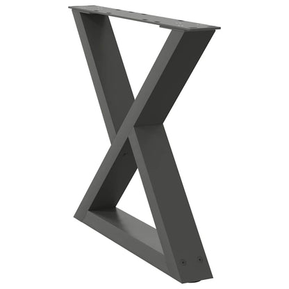 vidaXL Couchtischbeine 2 Stk. Anthrazit 50x(42-43,3) cm Stahl