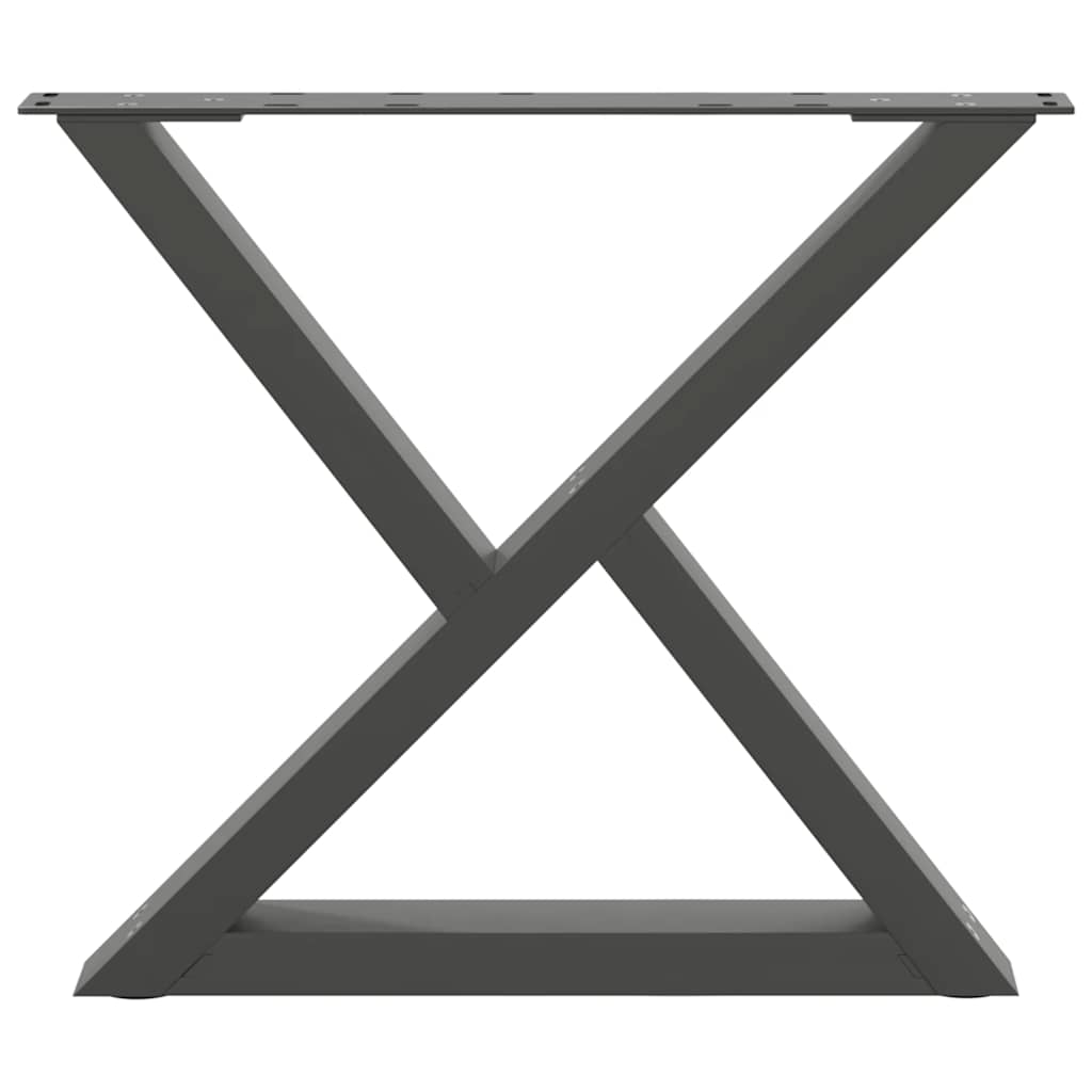 vidaXL Couchtischbeine 2 Stk. Anthrazit 50x(42-43,3) cm Stahl