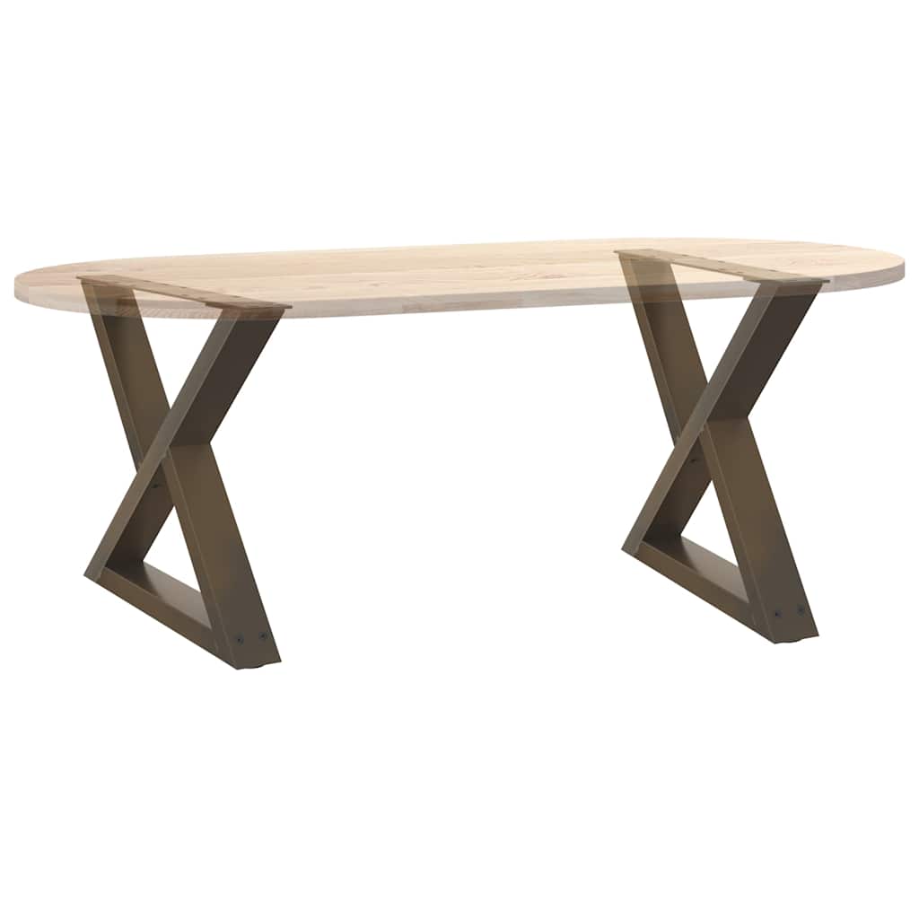 vidaXL Couchtischbeine 2 Stk. Naturstahl 50x(42-43,3) cm Stahl