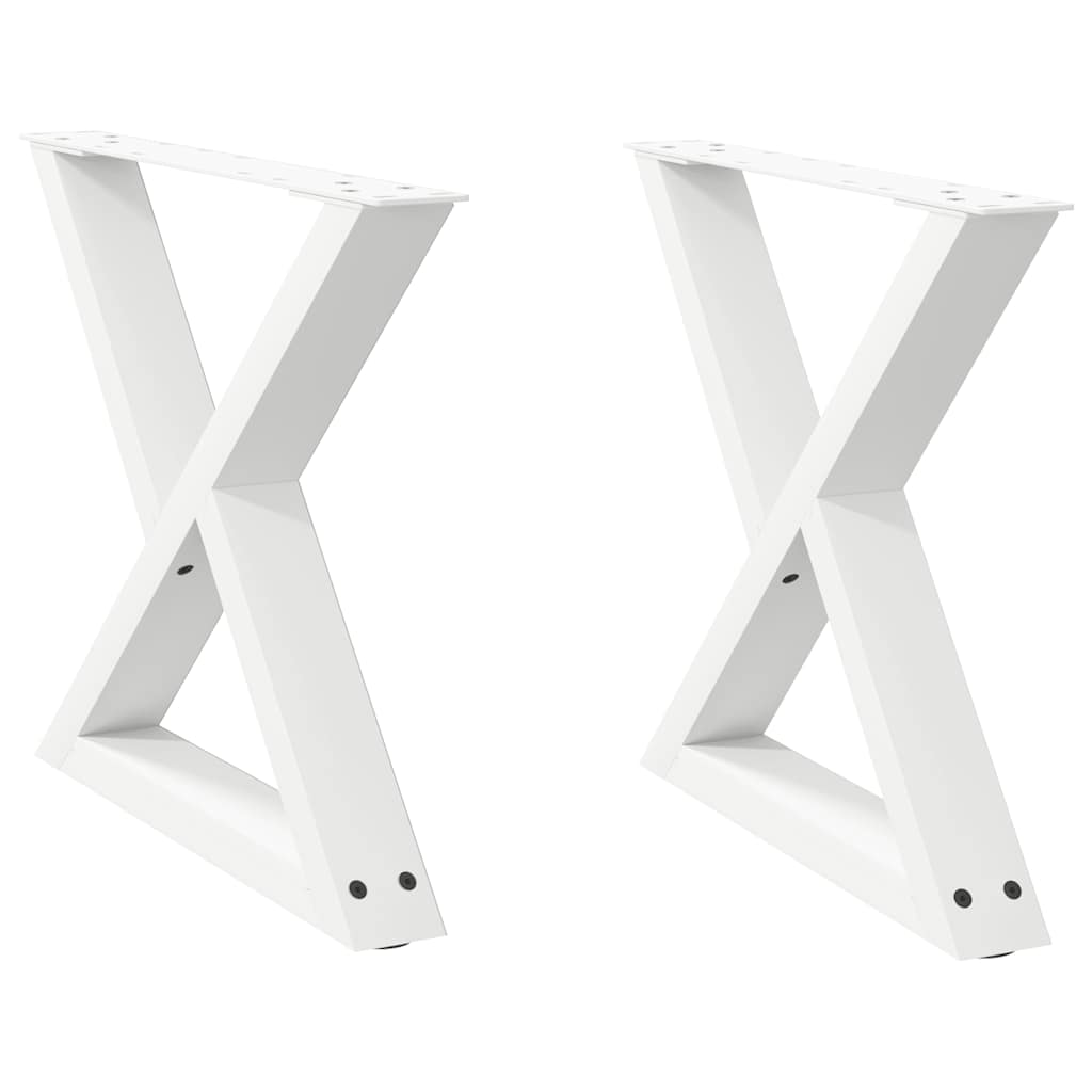 vidaXL Couchtischbeine 2 Stk. Weiß 60x(42-43,3) cm Stahl