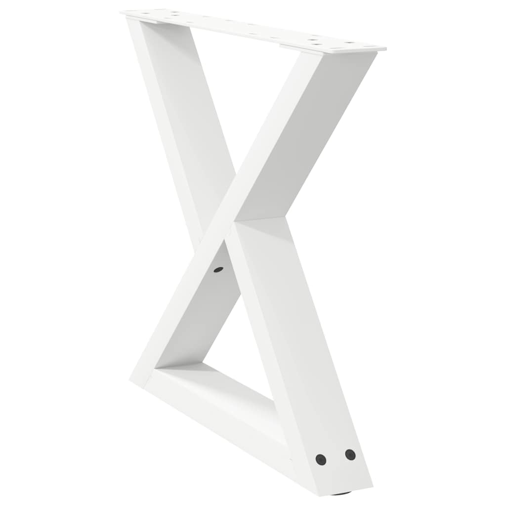 vidaXL Couchtischbeine 2 Stk. Weiß 60x(42-43,3) cm Stahl