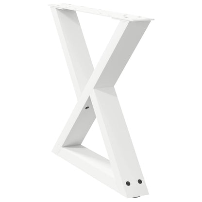 vidaXL Couchtischbeine 2 Stk. Weiß 60x(42-43,3) cm Stahl