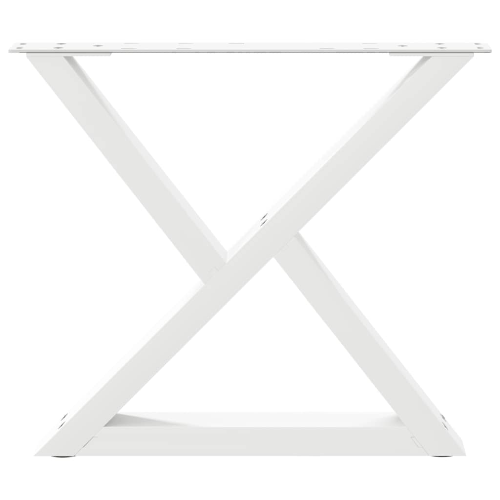 vidaXL Couchtischbeine 2 Stk. Weiß 60x(42-43,3) cm Stahl