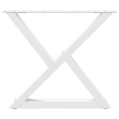 vidaXL Couchtischbeine 2 Stk. Weiß 60x(42-43,3) cm Stahl