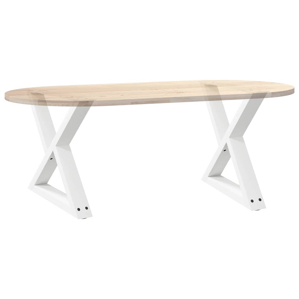 vidaXL Couchtischbeine 2 Stk. Weiß 60x(42-43,3) cm Stahl