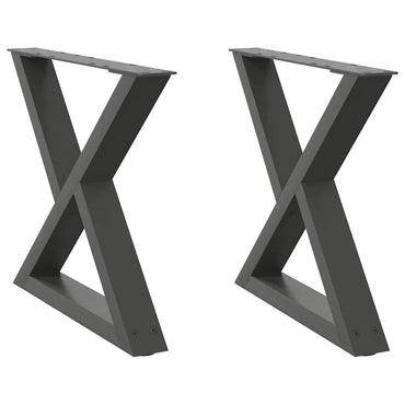 vidaXL Couchtischbeine 2 Stk. Anthrazit 60x(42-43,3) cm Stahl