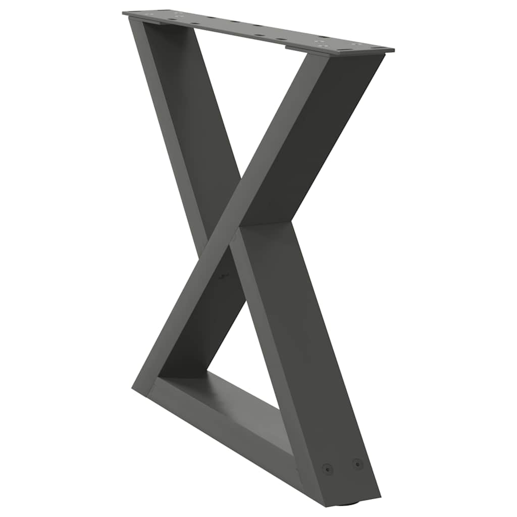 vidaXL Couchtischbeine 2 Stk. Anthrazit 60x(42-43,3) cm Stahl