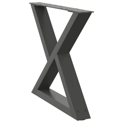 vidaXL Couchtischbeine 2 Stk. Anthrazit 60x(42-43,3) cm Stahl