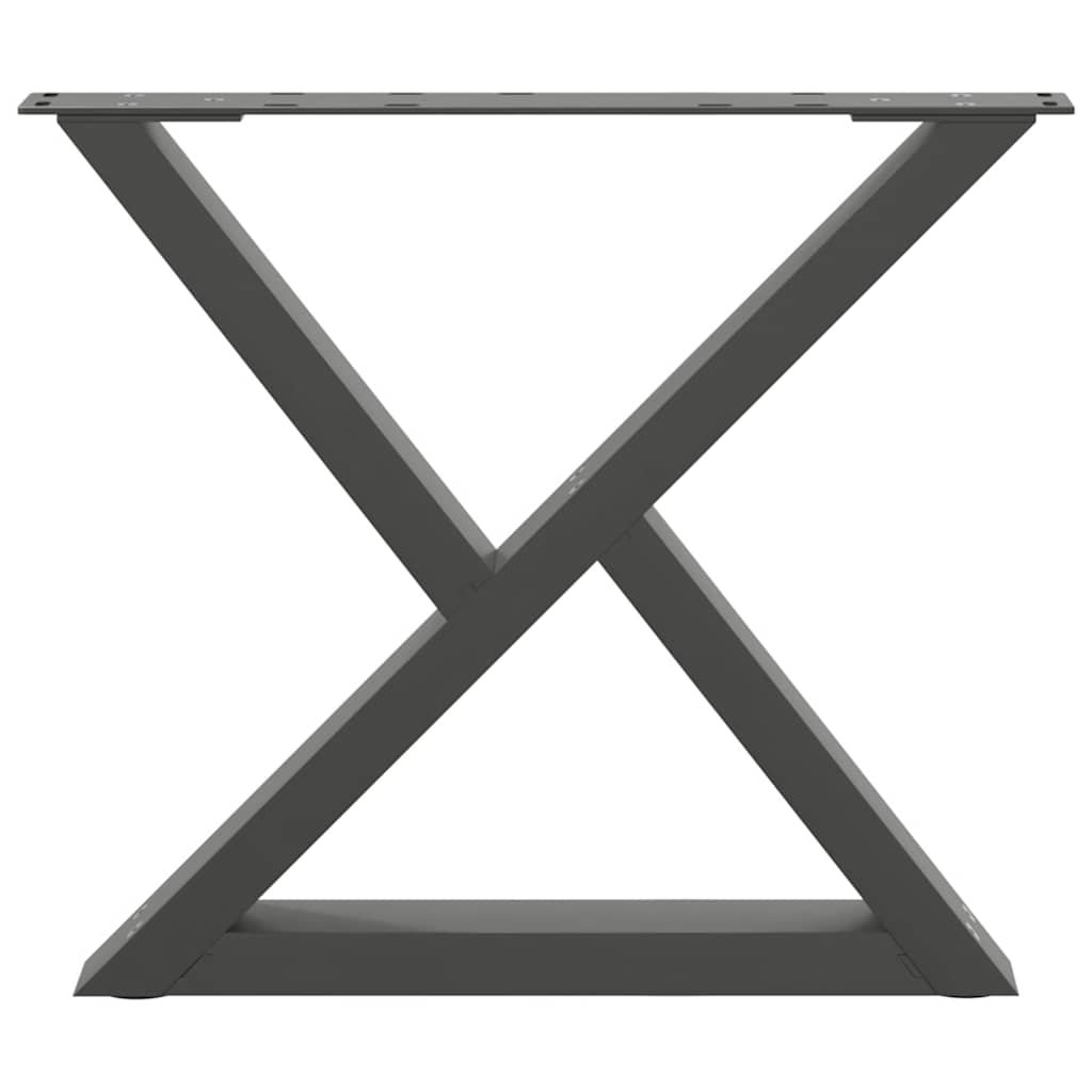 vidaXL Couchtischbeine 2 Stk. Anthrazit 60x(42-43,3) cm Stahl