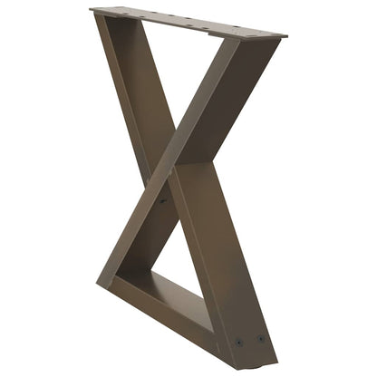 vidaXL Couchtischbeine 2 Stk. Naturstahl 60x(42-43,3) cm Stahl