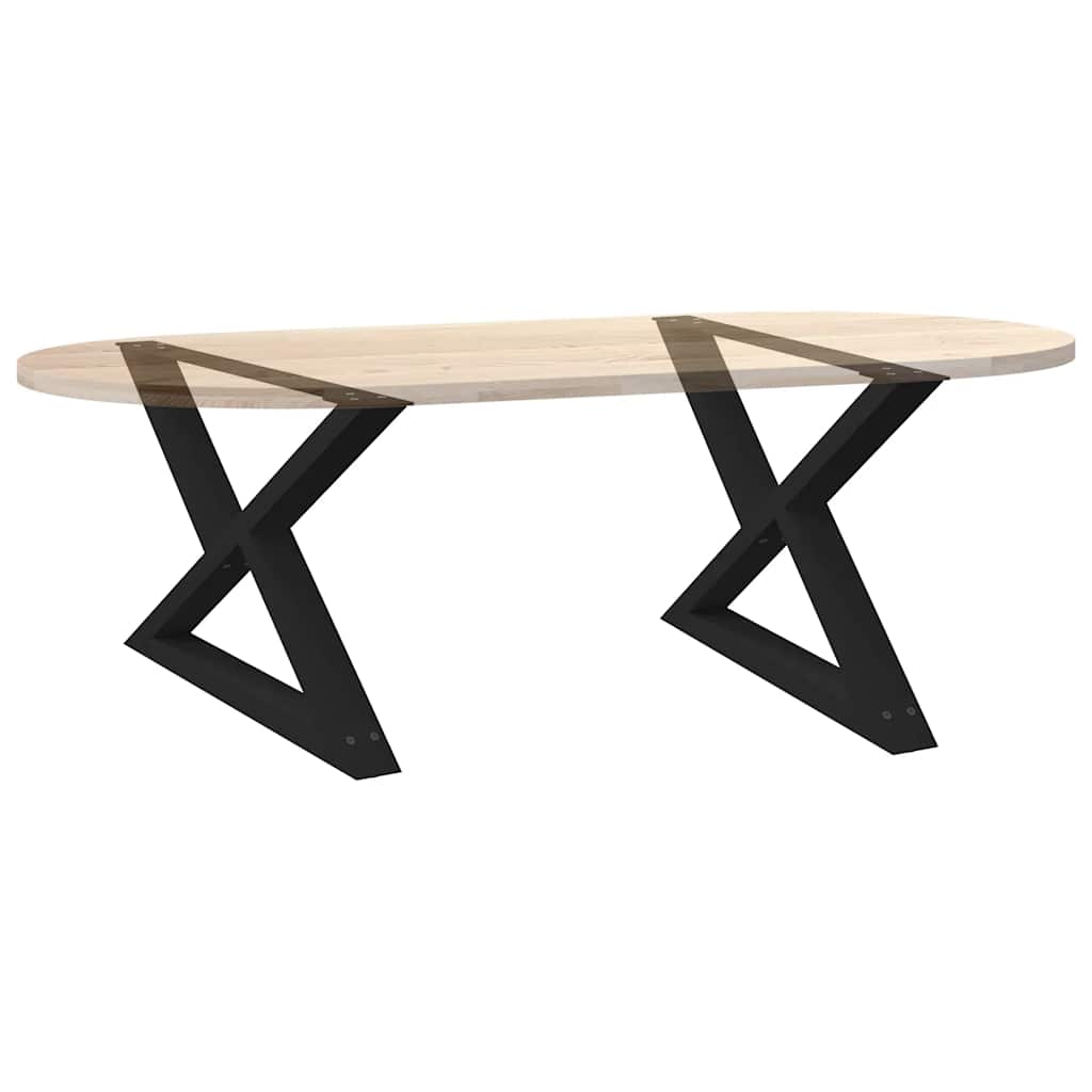 vidaXL Couchtischbeine 2 Stk. Schwarz 70x(42-43,3) cm Stahl