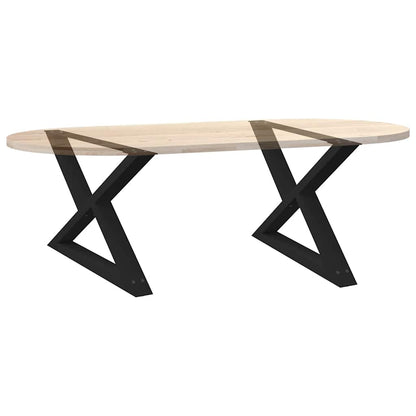 vidaXL Couchtischbeine 2 Stk. Schwarz 70x(42-43,3) cm Stahl