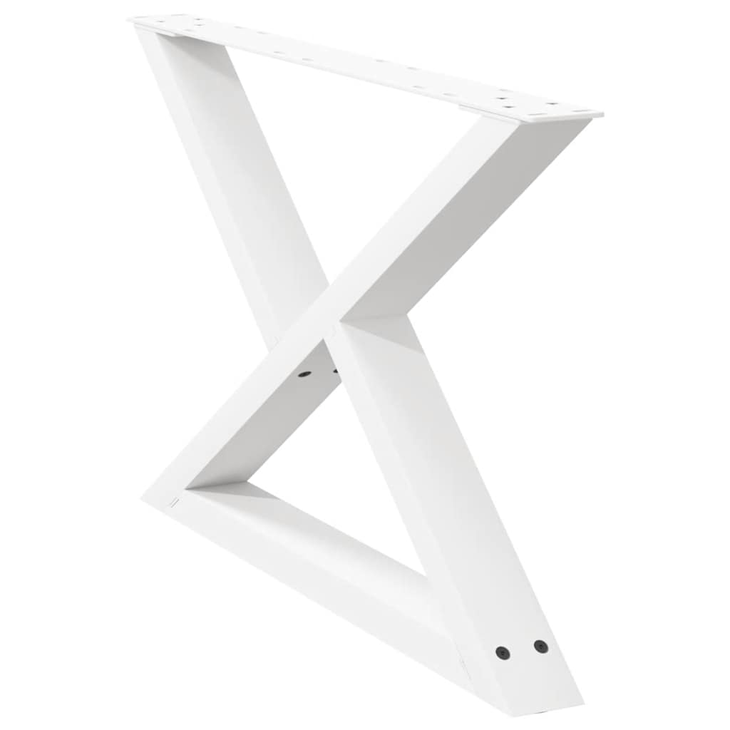 vidaXL Couchtischbeine 2 Stk. Weiß 70x(42-43,3) cm Stahl