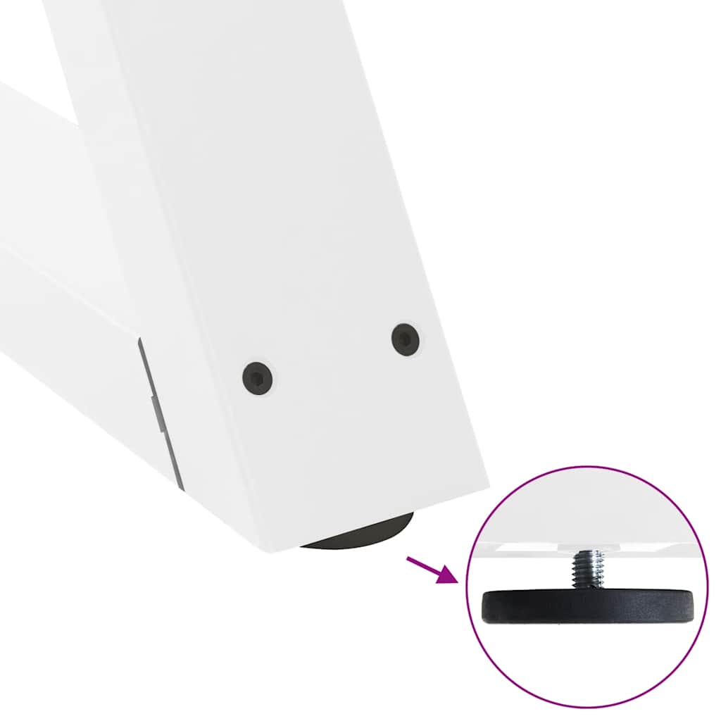 Couchtischbeine 2 Stk. Weiß 70x(42-43,3) cm Stahl