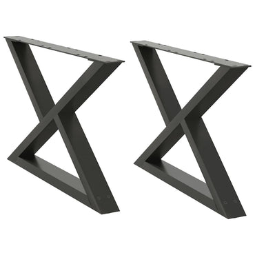 vidaXL Couchtischbeine 2 Stk. Anthrazit 70x(42-43,3) cm Stahl