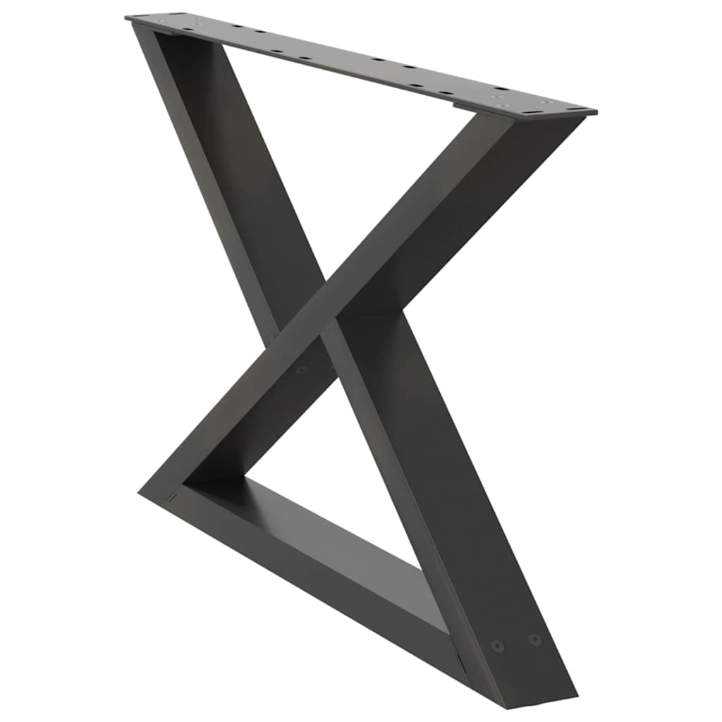 vidaXL Couchtischbeine 2 Stk. Anthrazit 70x(42-43,3) cm Stahl