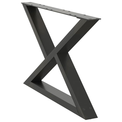 vidaXL Couchtischbeine 2 Stk. Anthrazit 70x(42-43,3) cm Stahl