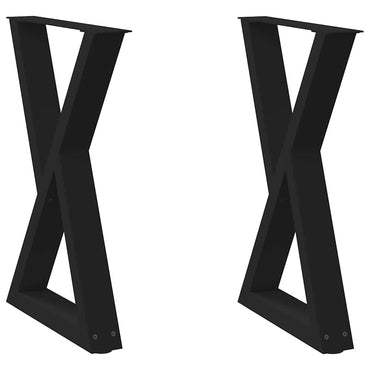 vidaXL Esstisch Beine 2 Stk. Schwarz 50x(72-73,3) cm Stahl
