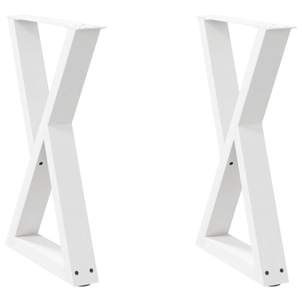 vidaXL Esstisch Beine 2 Stk. Weiß 50x(72-73,3) cm Stahl