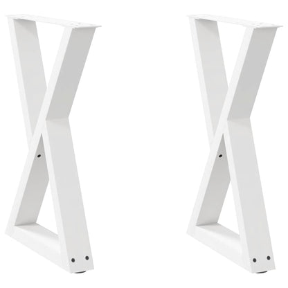 vidaXL Esstisch Beine 2 Stk. Weiß 50x(72-73,3) cm Stahl