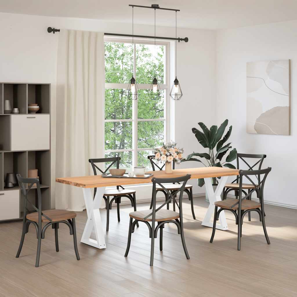 vidaXL Esstisch Beine 2 Stk. Weiß 50x(72-73,3) cm Stahl