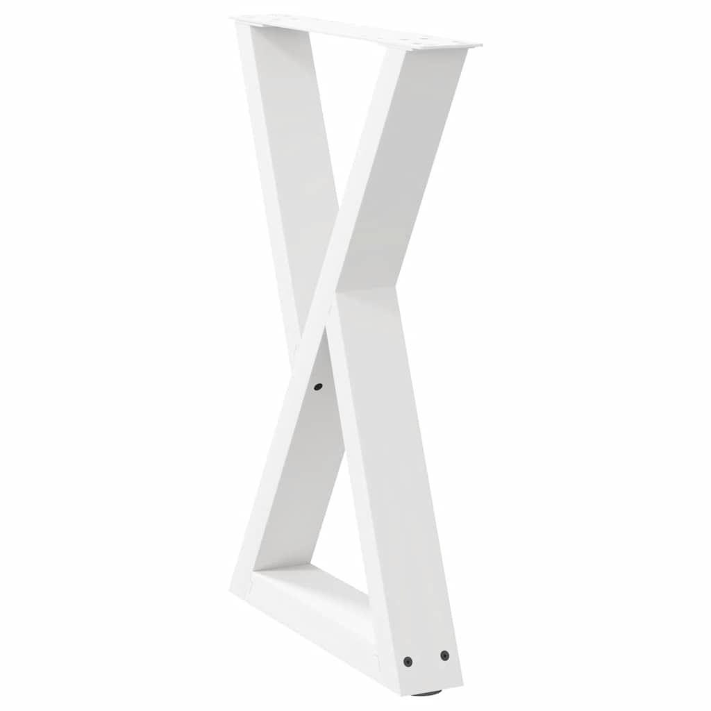 vidaXL Esstisch Beine 2 Stk. Weiß 50x(72-73,3) cm Stahl