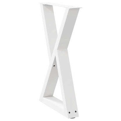 vidaXL Esstisch Beine 2 Stk. Weiß 50x(72-73,3) cm Stahl