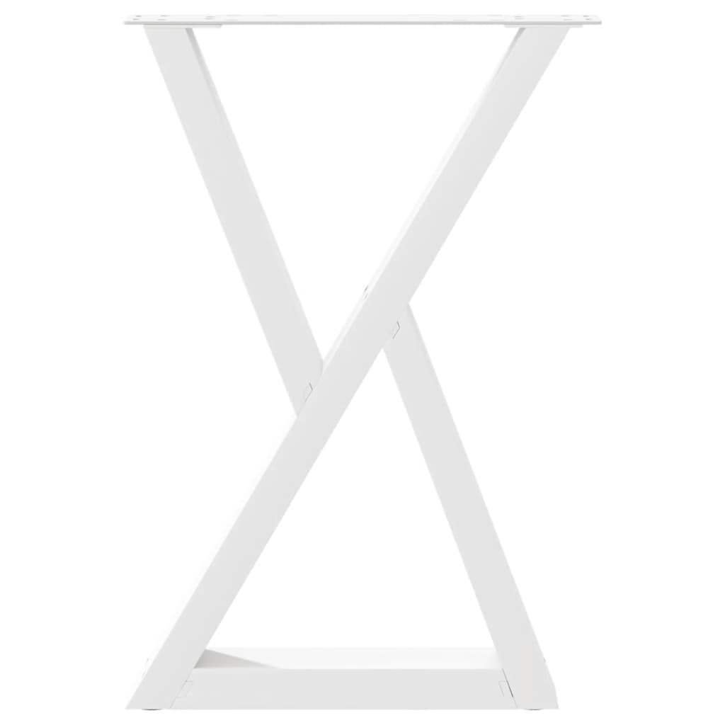 vidaXL Esstisch Beine 2 Stk. Weiß 50x(72-73,3) cm Stahl