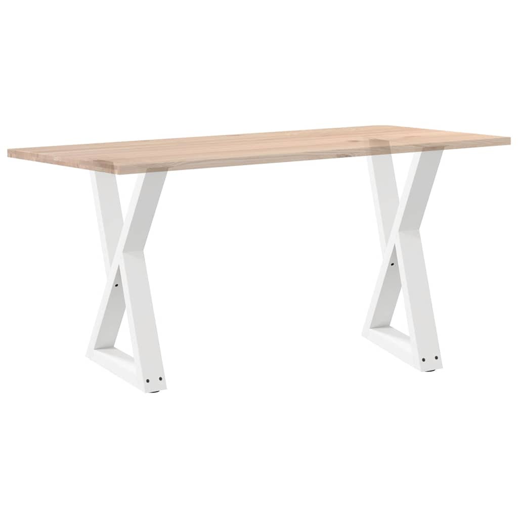 vidaXL Esstisch Beine 2 Stk. Weiß 50x(72-73,3) cm Stahl