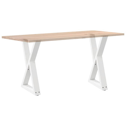 vidaXL Esstisch Beine 2 Stk. Weiß 50x(72-73,3) cm Stahl