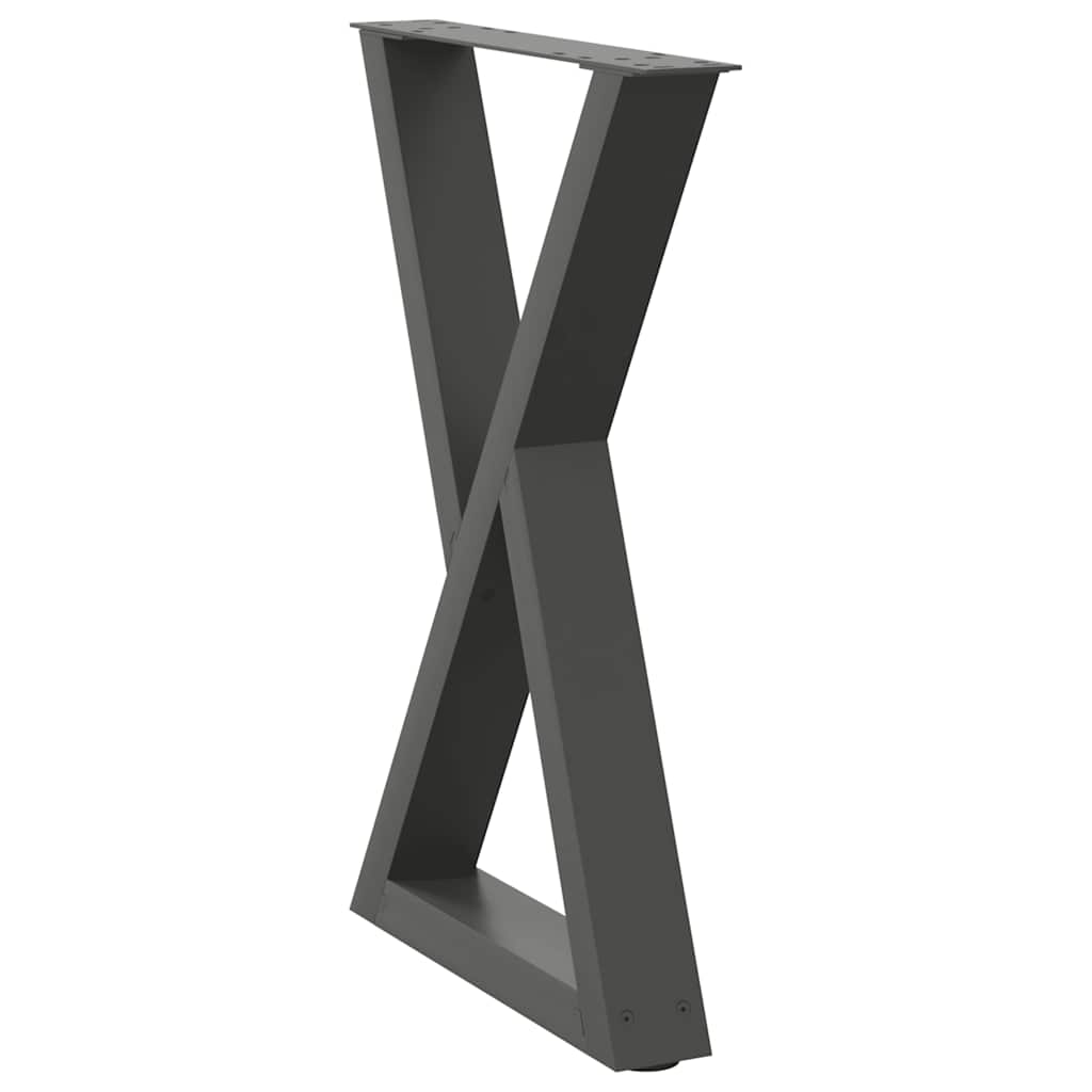 vidaXL Esstisch Beine 2 Stk. Anthrazit 50x(72-73,3) cm Stahl