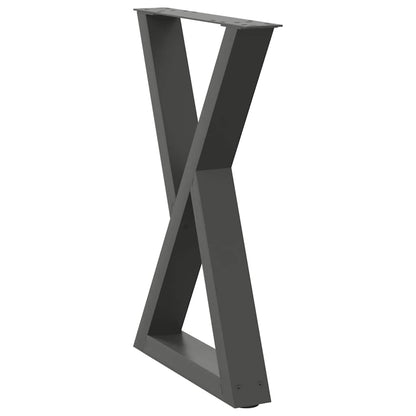 vidaXL Esstisch Beine 2 Stk. Anthrazit 50x(72-73,3) cm Stahl