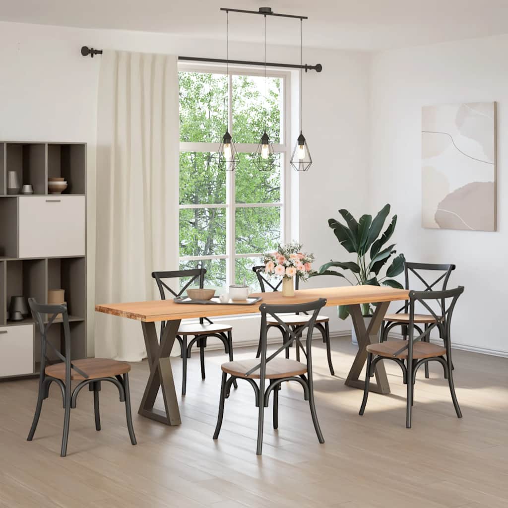 Esstisch Beine 2 Stück Naturstahl 50x(72-73,3) cm Stahl