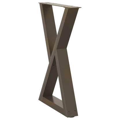 vidaXL Esstisch Beine 2 Stück Naturstahl 50x(72-73,3) cm Stahl