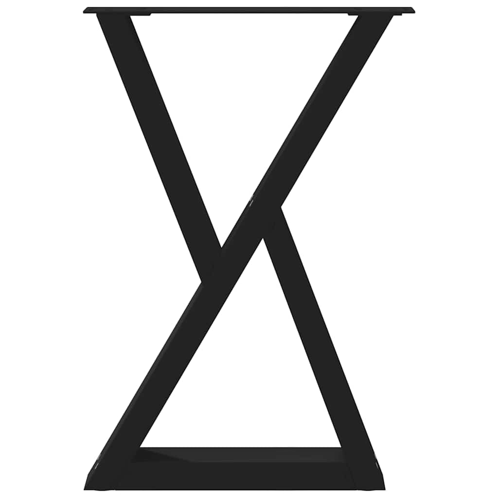 Esstisch Beine 2 Stk. Schwarz 60x(72-73,3) cm Stahl