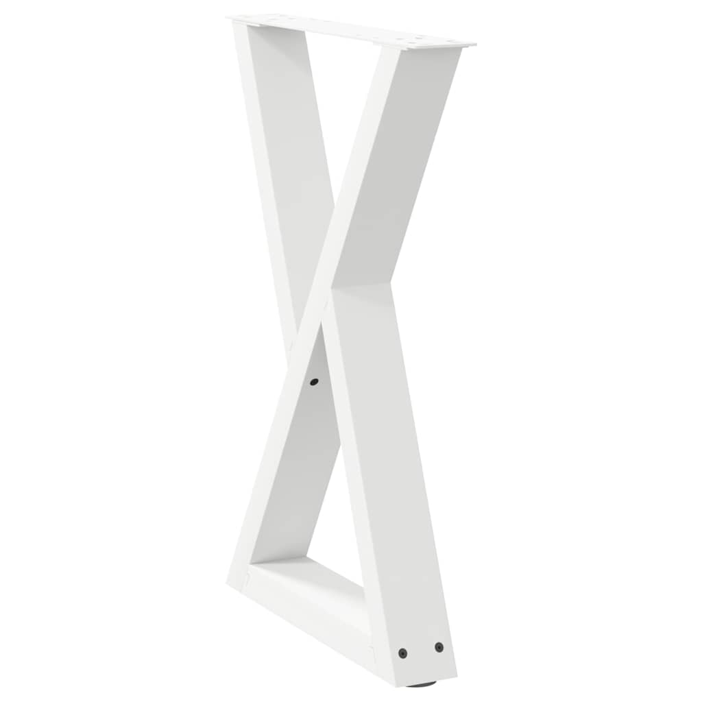vidaXL Esstisch Beine 2 Stk. Weiß 60x(72-73,3) cm Stahl
