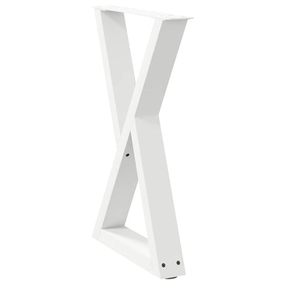 vidaXL Esstisch Beine 2 Stk. Weiß 60x(72-73,3) cm Stahl