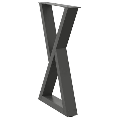 vidaXL Esstisch Beine 2 Stk. Anthrazit 60x(72-73,3) cm Stahl