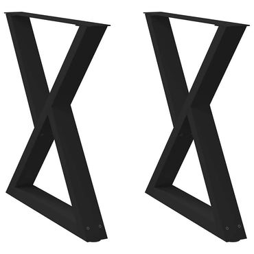 vidaXL Esstisch Beine 2 Stück Schwarz 70x(72-73,3) cm Stahl