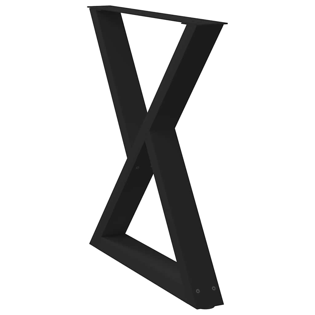 vidaXL Esstisch Beine 2 Stück Schwarz 70x(72-73,3) cm Stahl