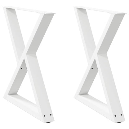 vidaXL Esstisch Beine 2 Stück Weiß 70x(72-73,3) cm Stahl