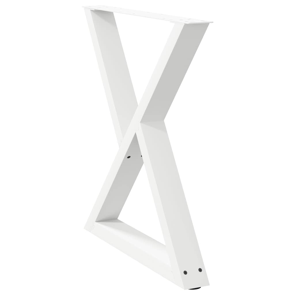 vidaXL Esstisch Beine 2 Stück Weiß 70x(72-73,3) cm Stahl