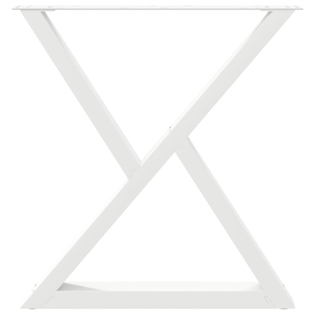 vidaXL Esstisch Beine 2 Stück Weiß 70x(72-73,3) cm Stahl
