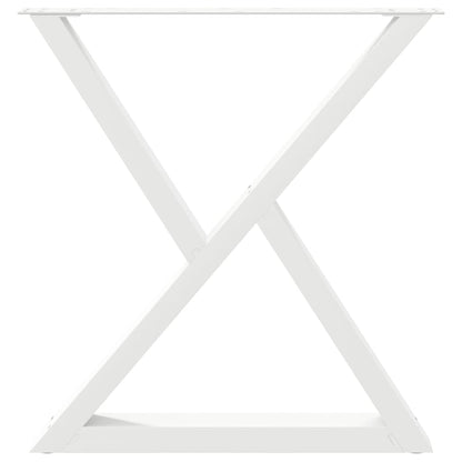 vidaXL Esstisch Beine 2 Stück Weiß 70x(72-73,3) cm Stahl