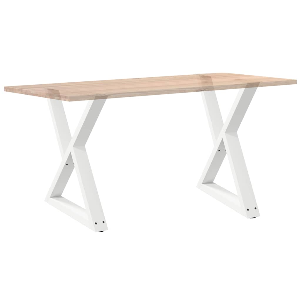 vidaXL Esstisch Beine 2 Stück Weiß 70x(72-73,3) cm Stahl
